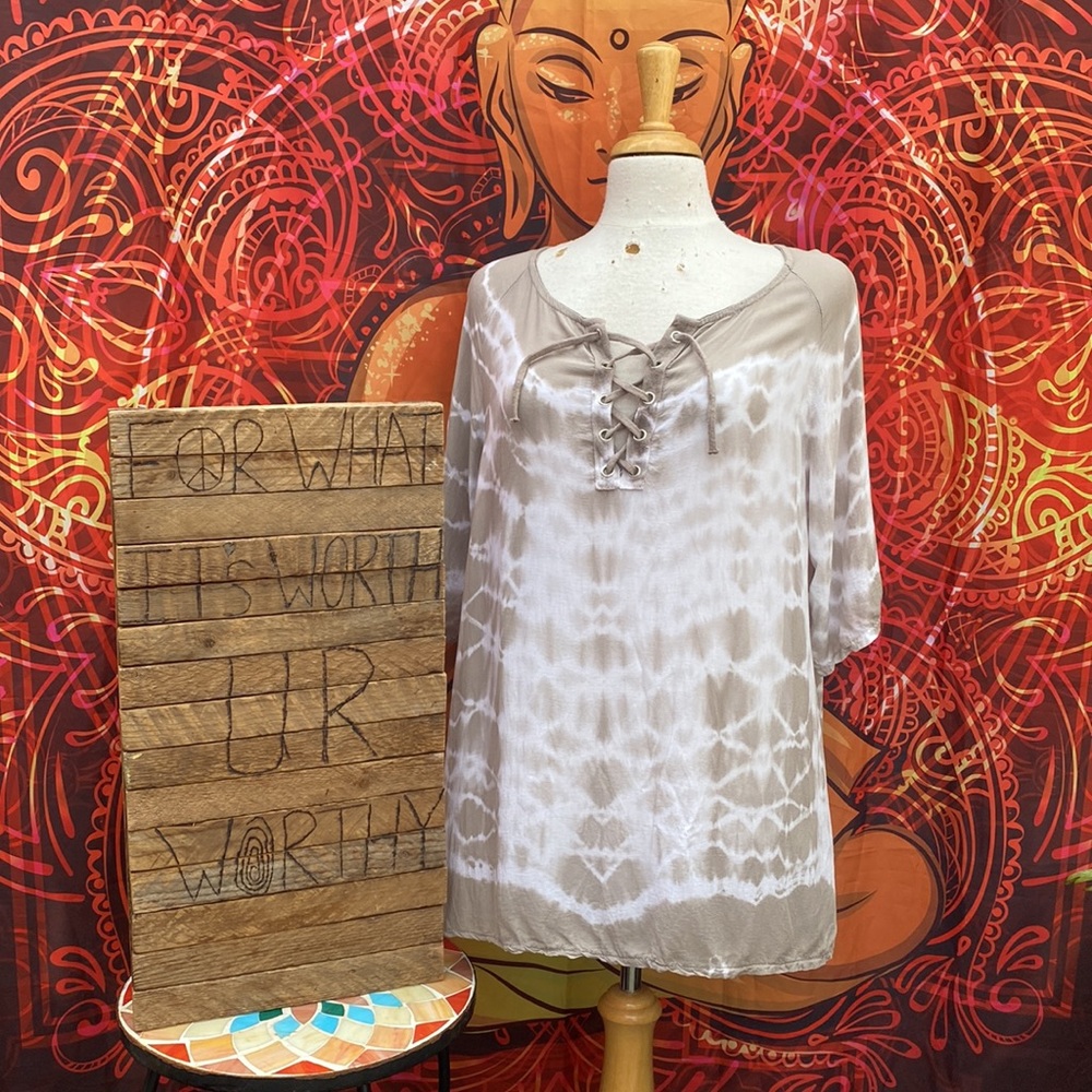AMoi Italian Viscose Tie-Dye Tunic – Corset Neck – Boho Size 1X